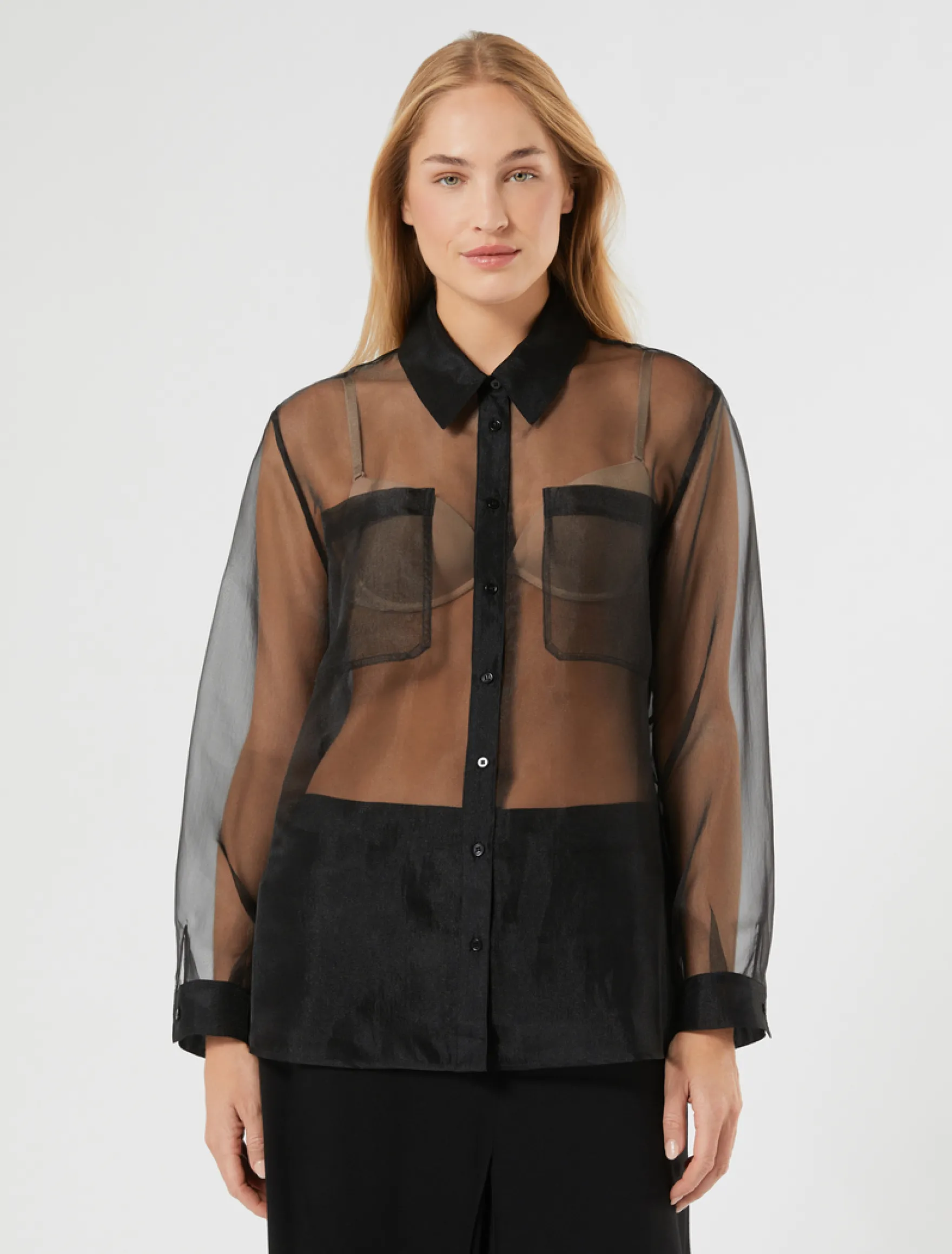 Camicia in organza - NERO
