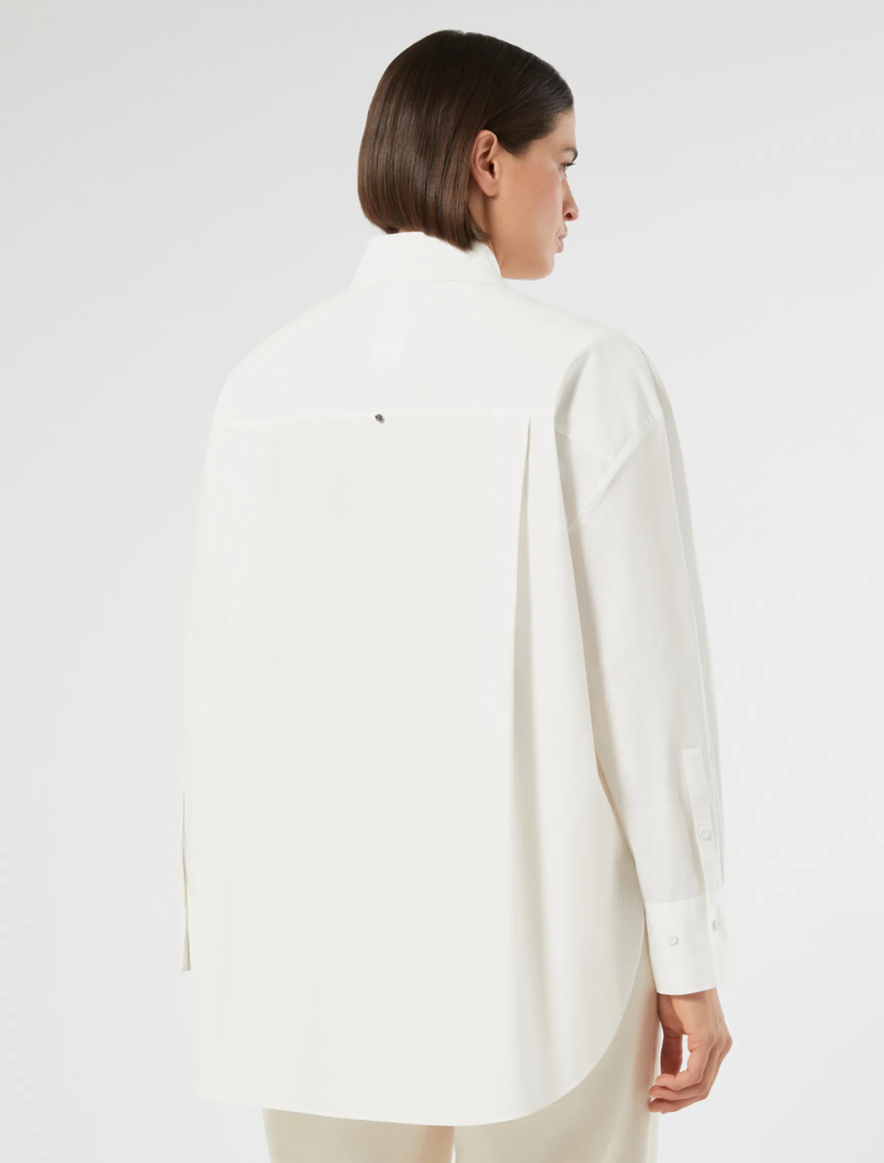 Camicia in popeline con ricamo - BIANCO AVORIO