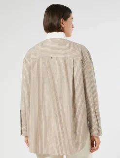 Camicia in popeline con ricamo - BIANCO AVORIO