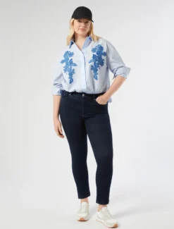 Camicia in popeline con ricamo - BIANCO OTTICO