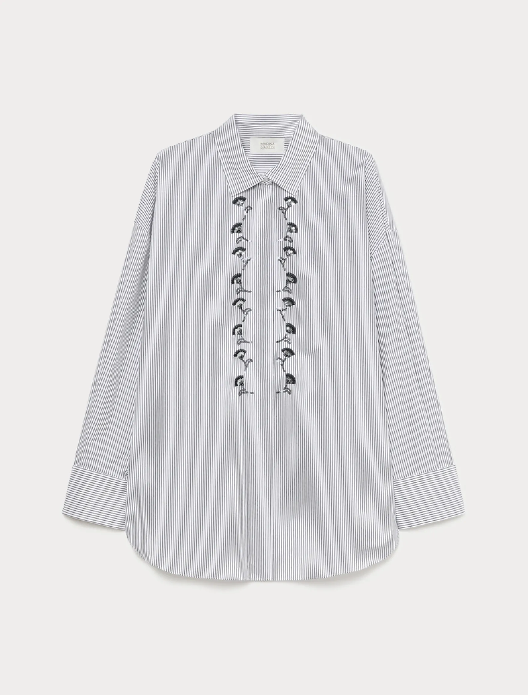 Camicia in popeline con ricamo - BIANCO OTTICO