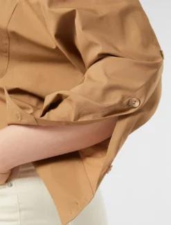 Camicia in popeline di cotone - AVANA