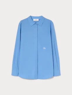 Camicia in popeline di cotone - AZZURRO