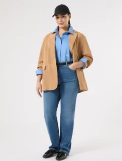 Camicia in popeline di cotone - AZZURRO