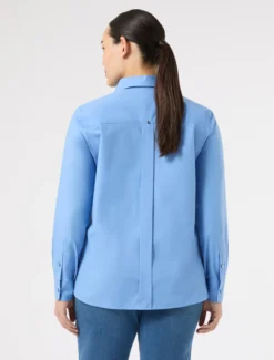 Camicia in popeline di cotone - AZZURRO