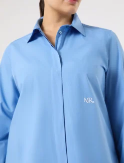Camicia in popeline di cotone - AZZURRO