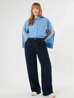 Camicia in popeline di cotone - AZZURRO