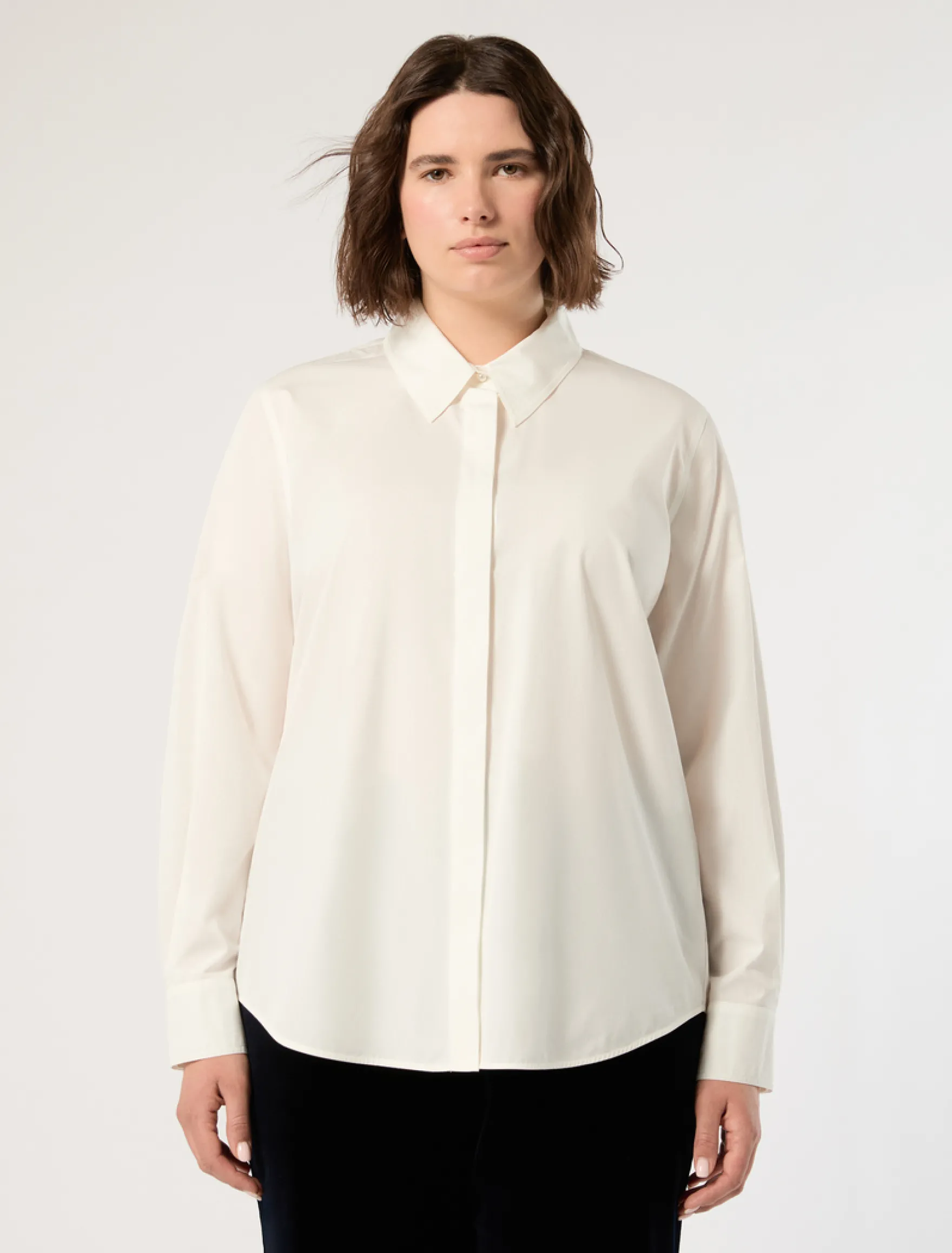 Camicia in popeline di cotone - BIANCO
