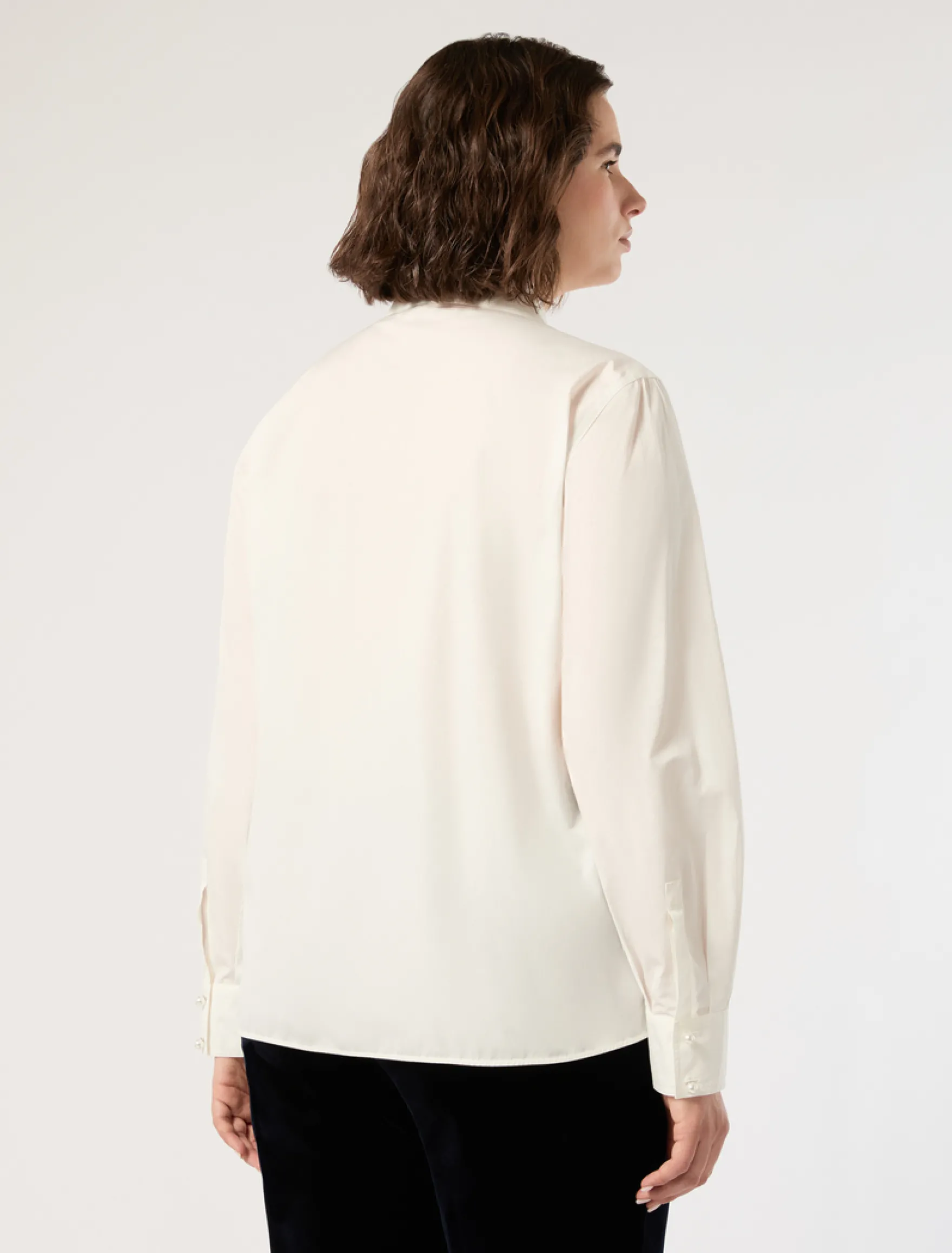 Camicia in popeline di cotone - BIANCO