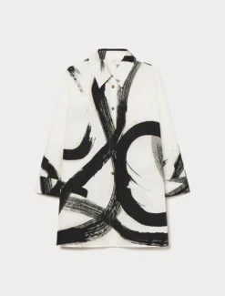 Camicia in popeline di cotone - BIANCO NERO