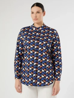 Camicia in popeline di cotone - BLU