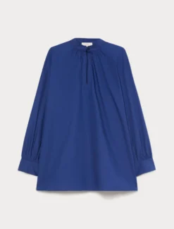 Camicia in popeline di cotone - BLU CINA