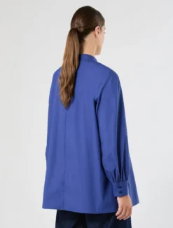 Camicia in popeline di cotone - BLU CINA