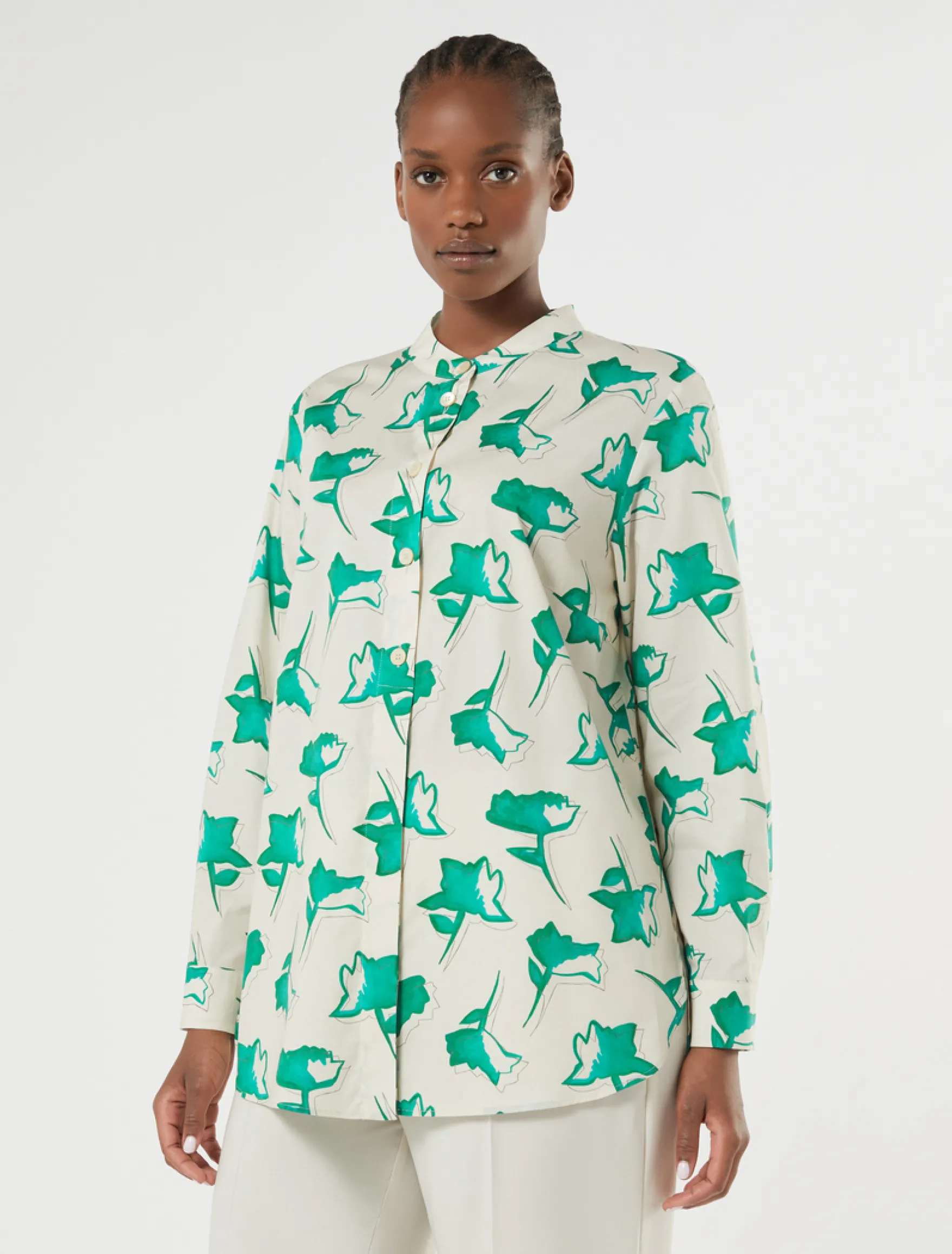 Camicia in popeline di cotone - ECRU