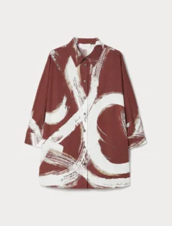 Camicia in popeline di cotone - MATTONE ROSSO
