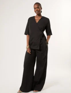 Camicia in popeline di cotone - NERO