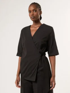 Camicia in popeline di cotone - NERO