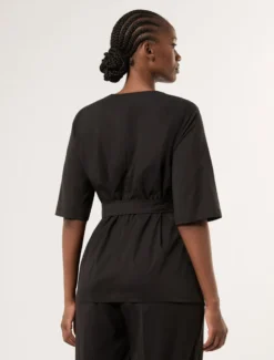 Camicia in popeline di cotone - NERO