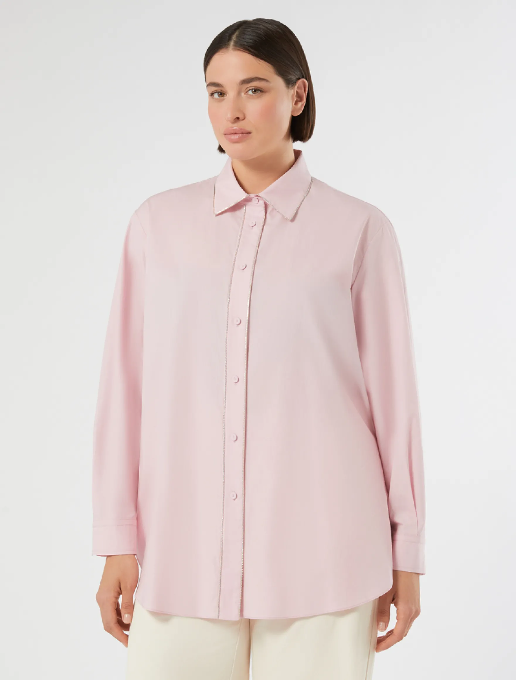 Camicia in popeline di cotone - ROSA