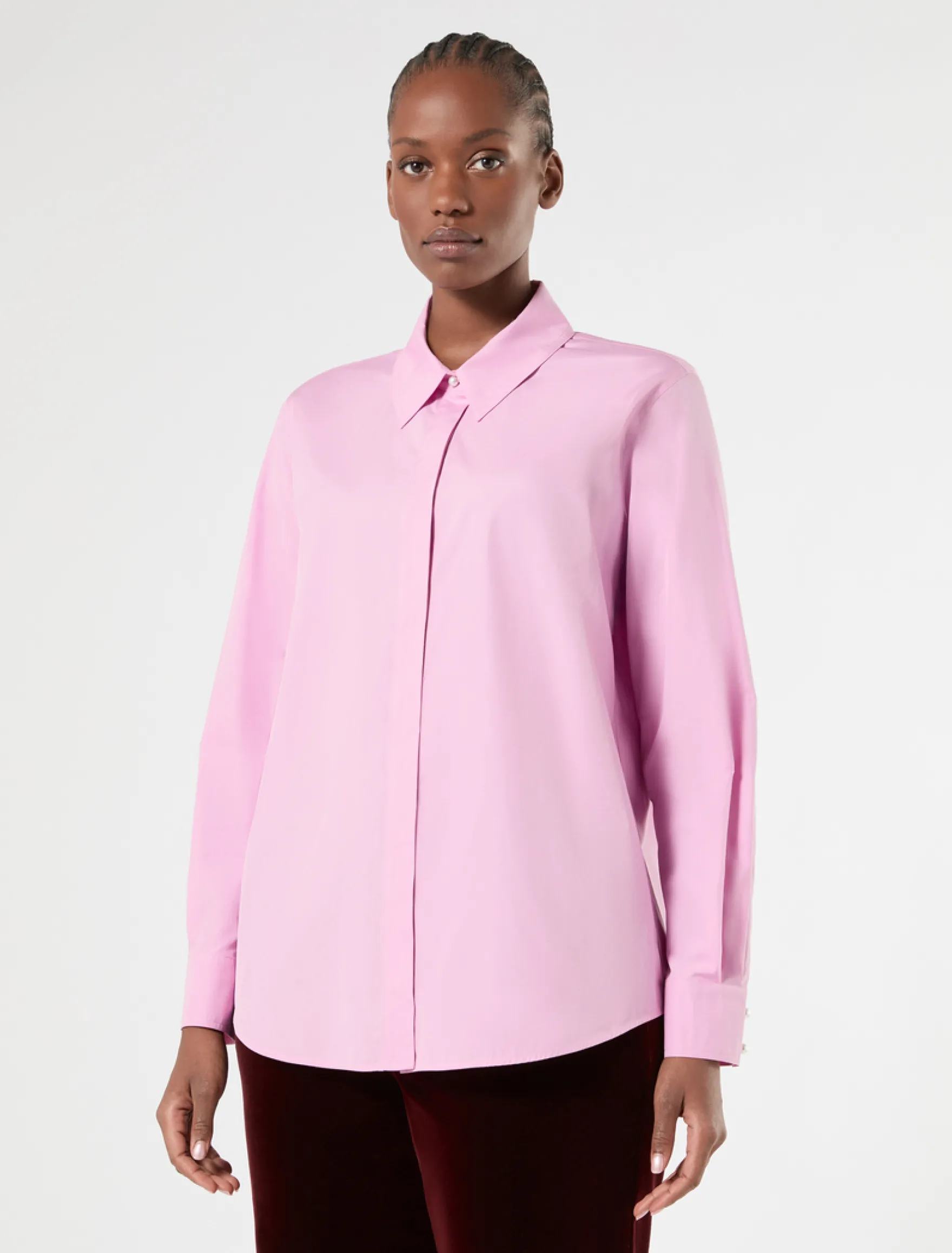 Camicia in popeline di cotone - ROSA