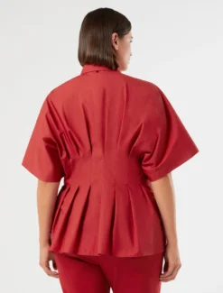 Camicia in popeline di cotone - ROSSO