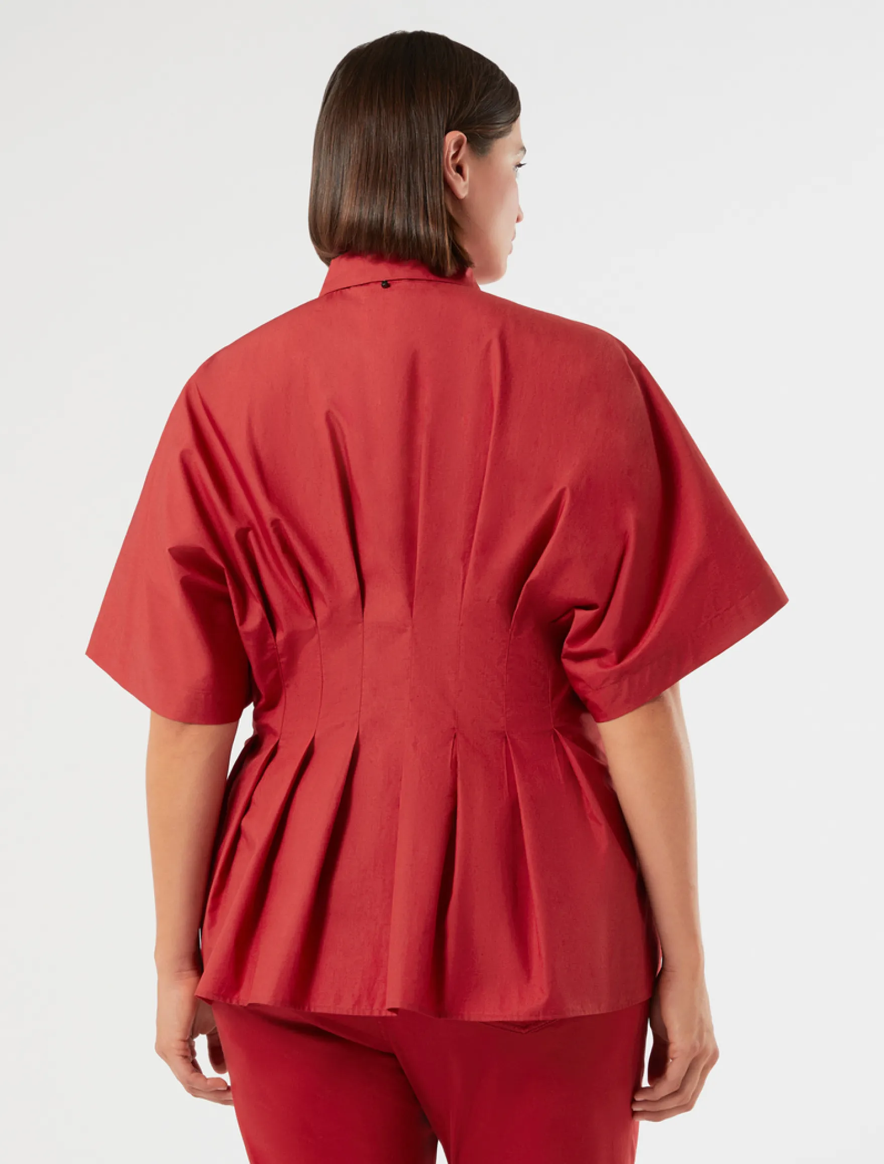 Camicia in popeline di cotone - ROSSO