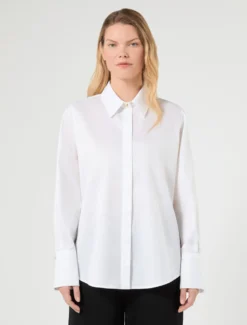 Camicia in popeline jacquard - BIANCO OTTICO