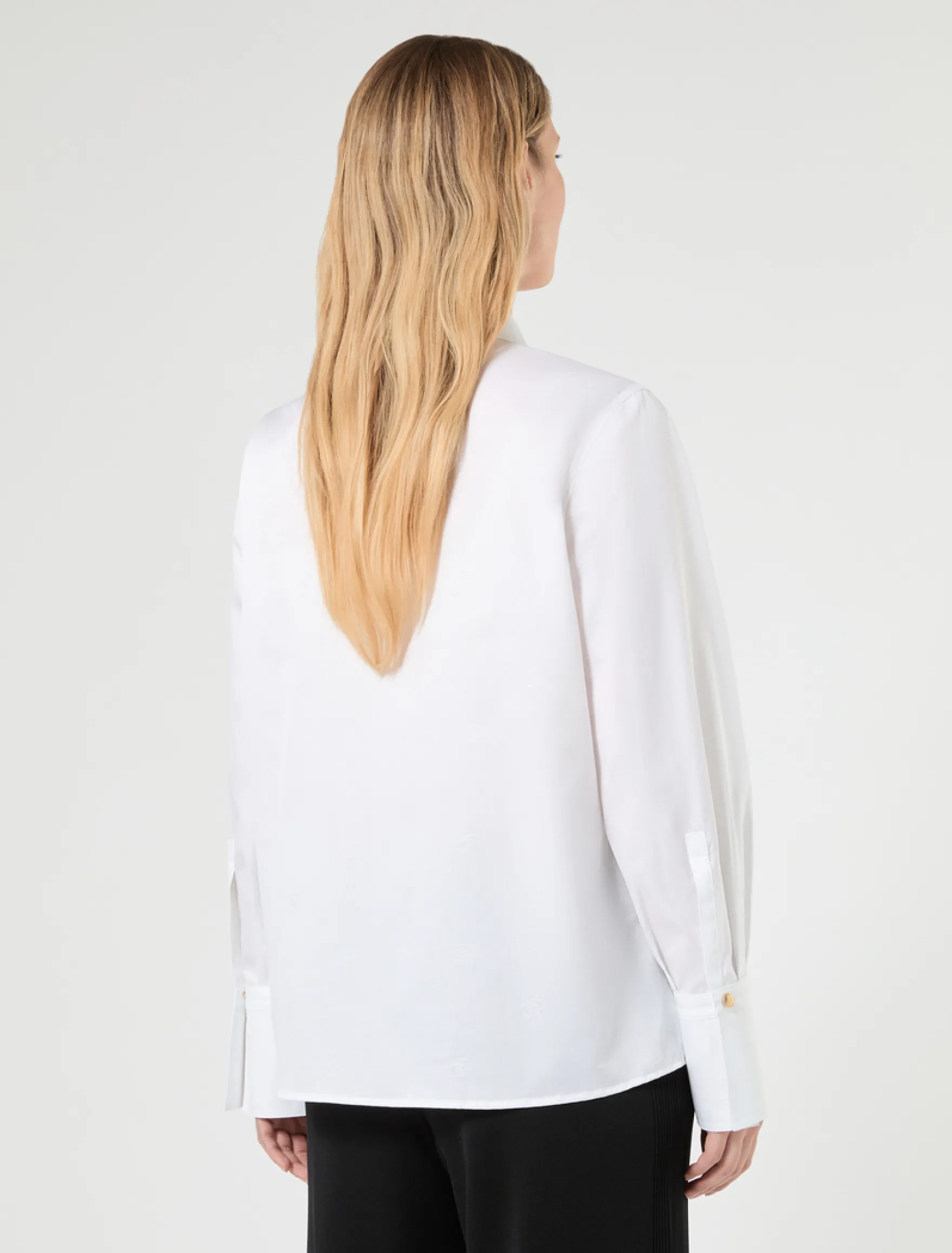 Camicia in popeline jacquard - BIANCO OTTICO