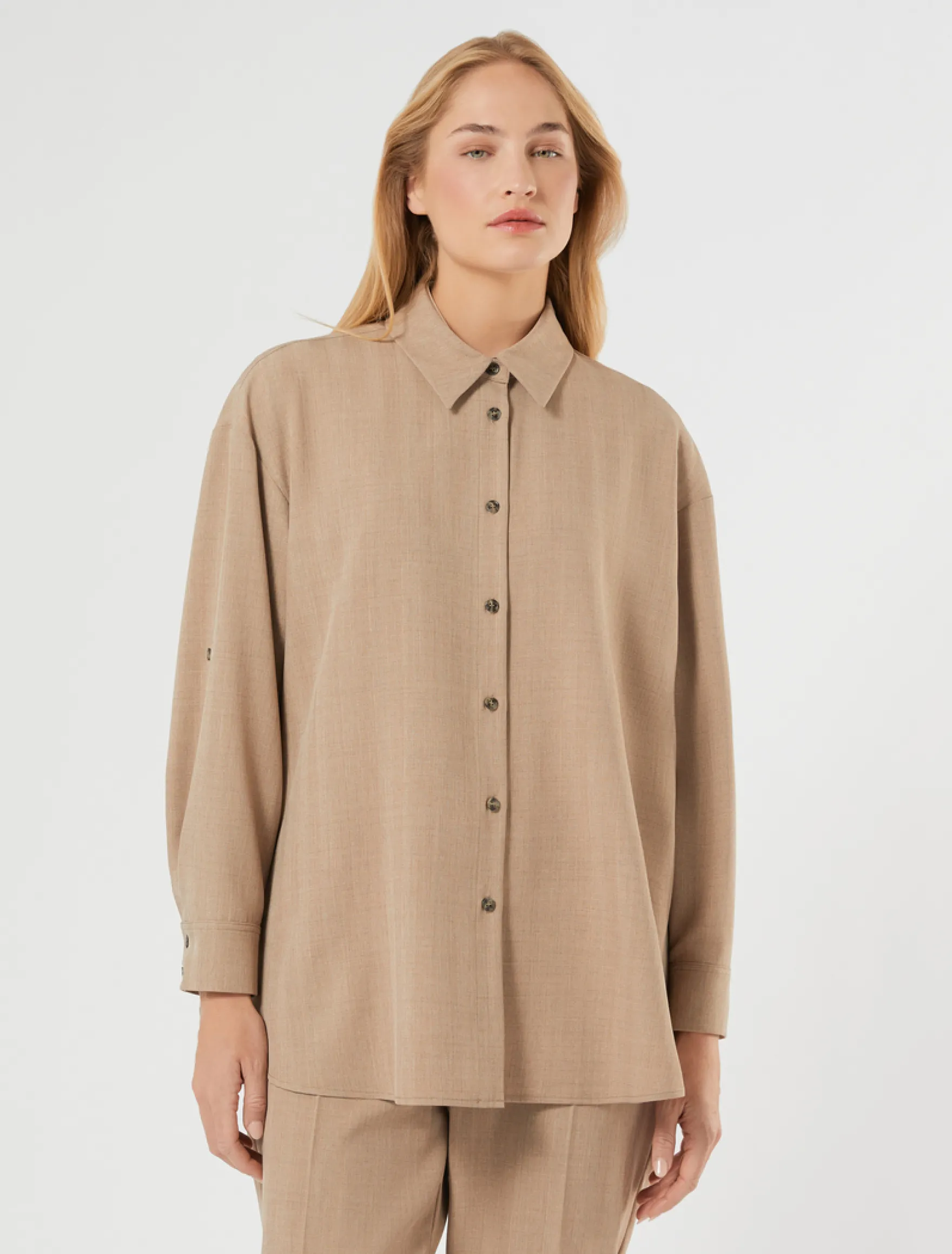 Camicia in popeline - NOCCIOLA