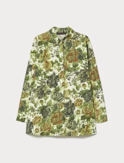 Camicia in popeline stampato - BIANCO AVORIO