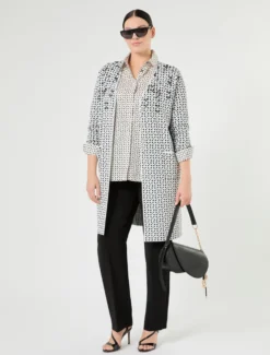 Camicia in popeline stampato - BIANCO NERO