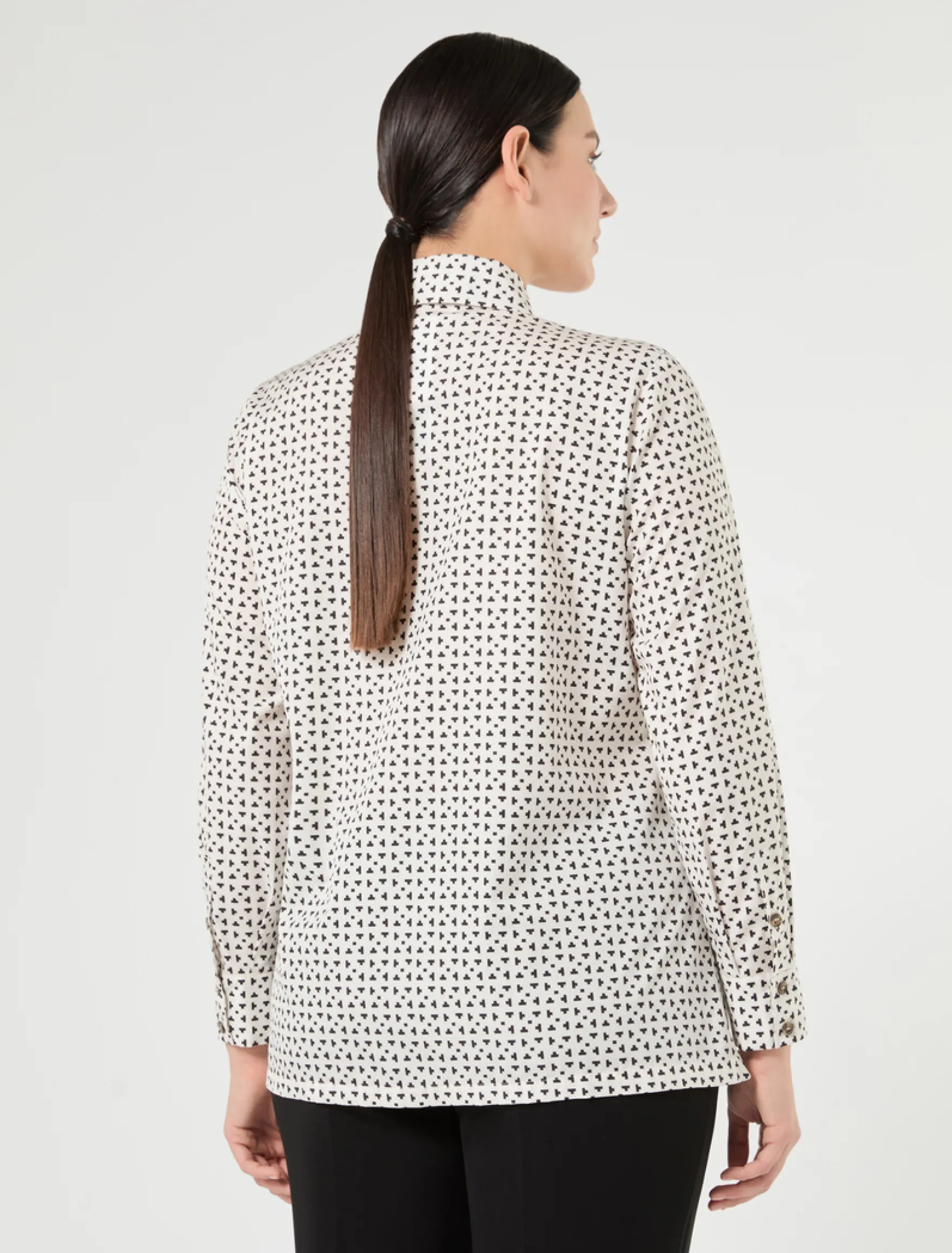 Camicia in popeline stampato - BIANCO NERO