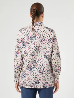 Camicia in popeline stampato - GHIACCIO