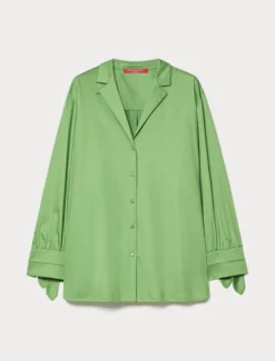 Camicia in rasatello di cotone - VERDE
