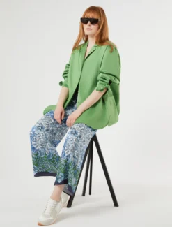 Camicia in rasatello di cotone - VERDE