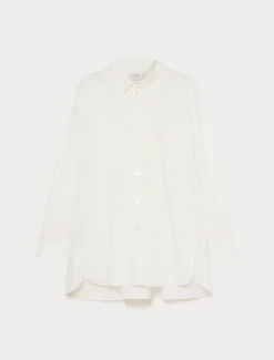Camicia in raso di cotone - AVORIO