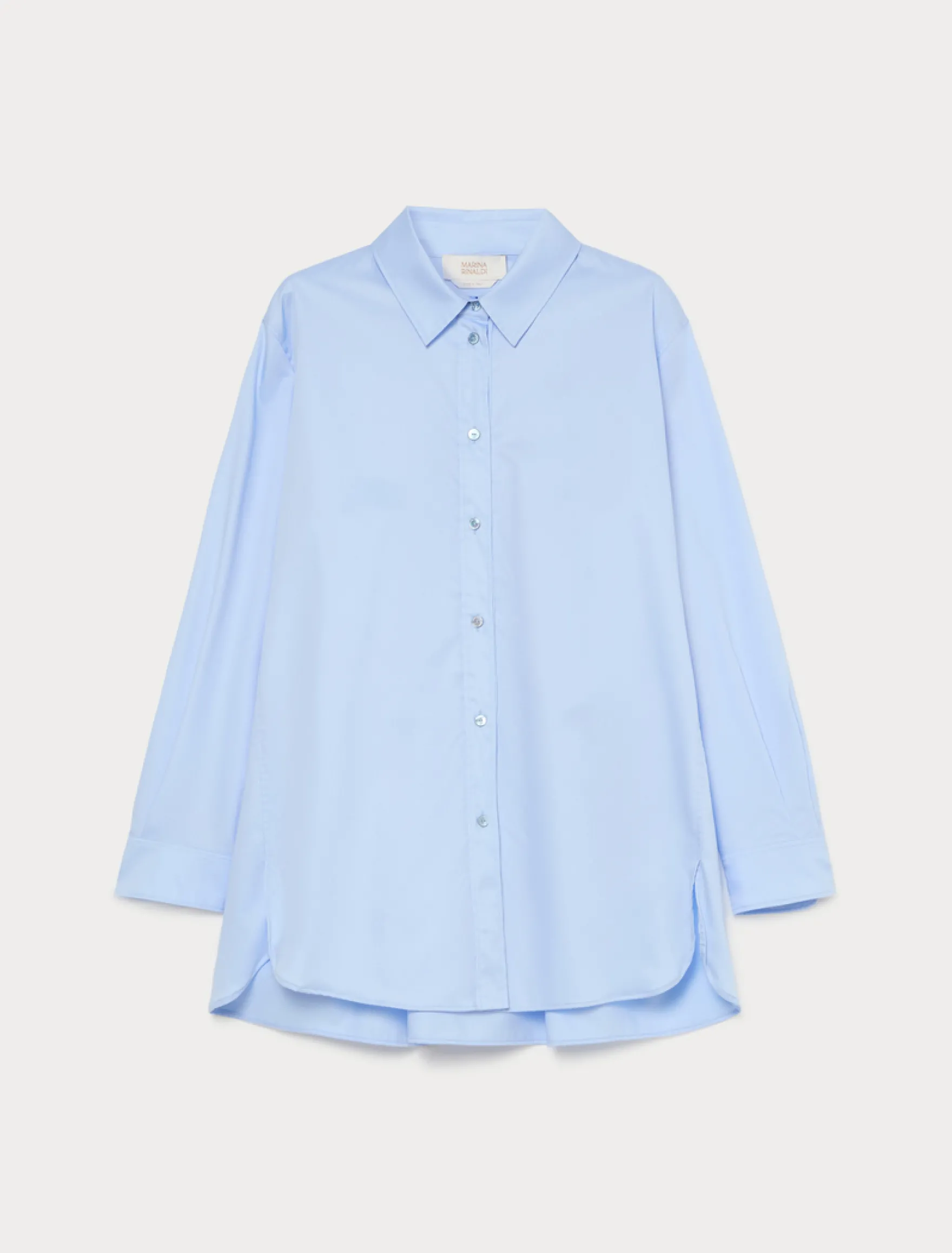 Camicia in raso di cotone - AZZURRO