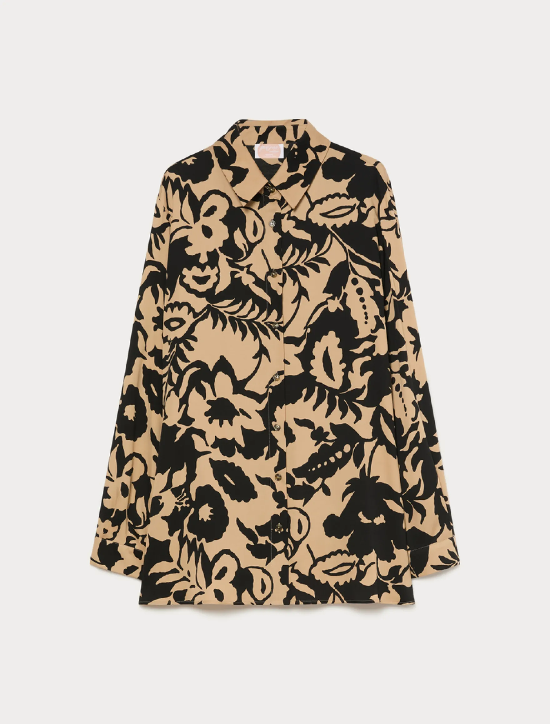 Camicia in raso di viscosa - BEIGE