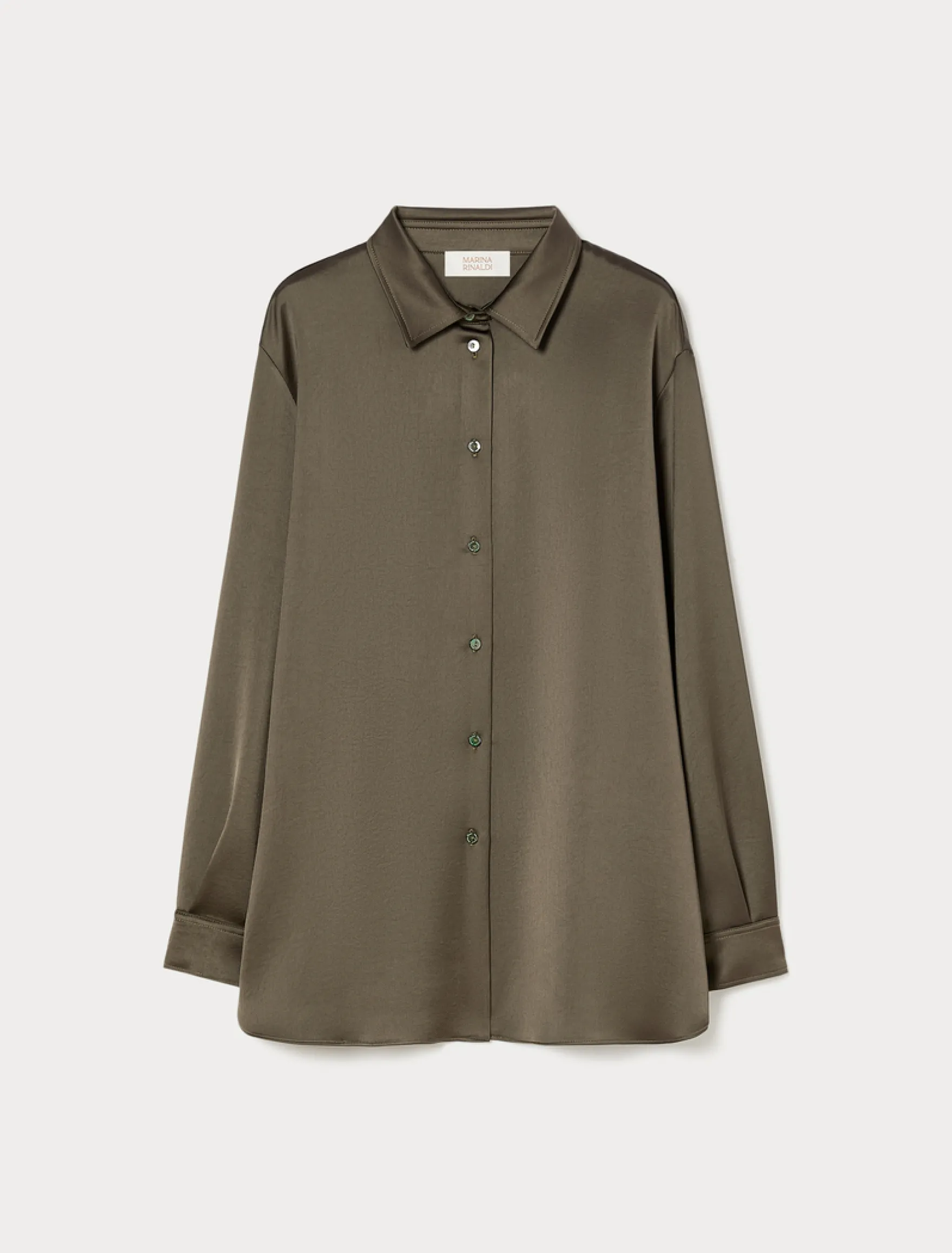 Camicia in raso - VERDE OLIVA