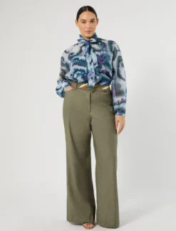 Camicia in seta e cotone - BLU NOTTE