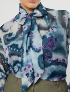Camicia in seta e cotone - BLU NOTTE