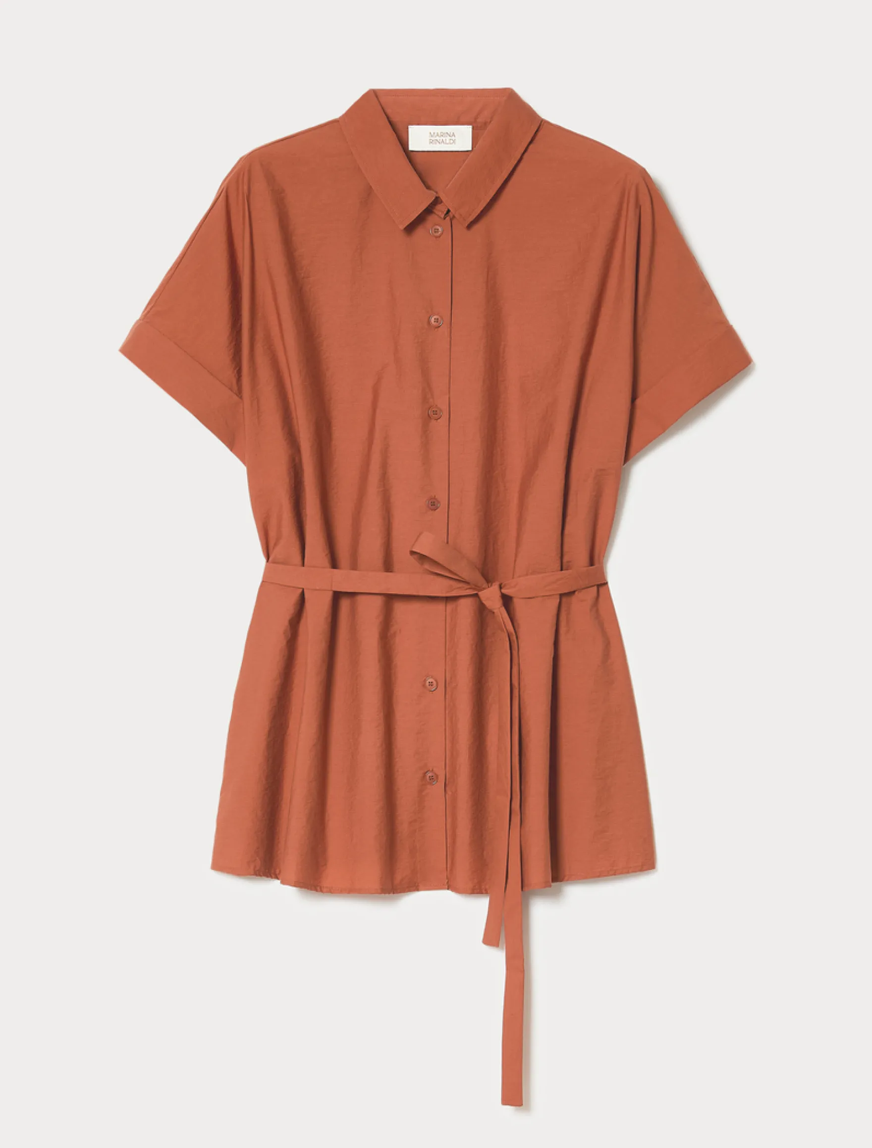 Camicia in tela di cotone - TERRACOTTA