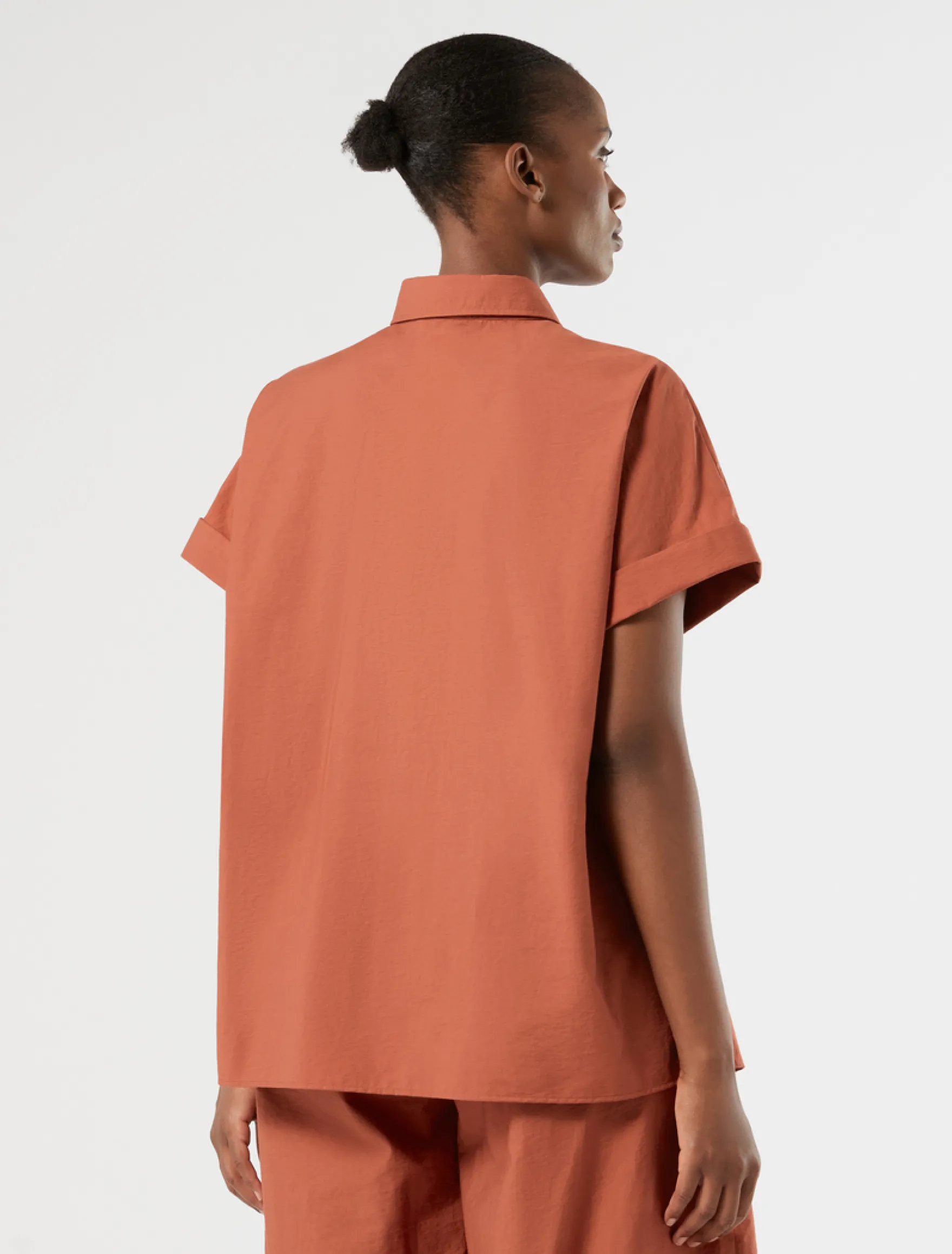 Camicia in tela di cotone - TERRACOTTA