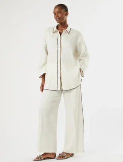 Camicia in tela di lino - AVORIO
