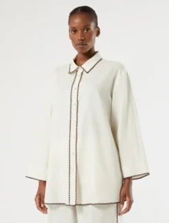Camicia in tela di lino - AVORIO