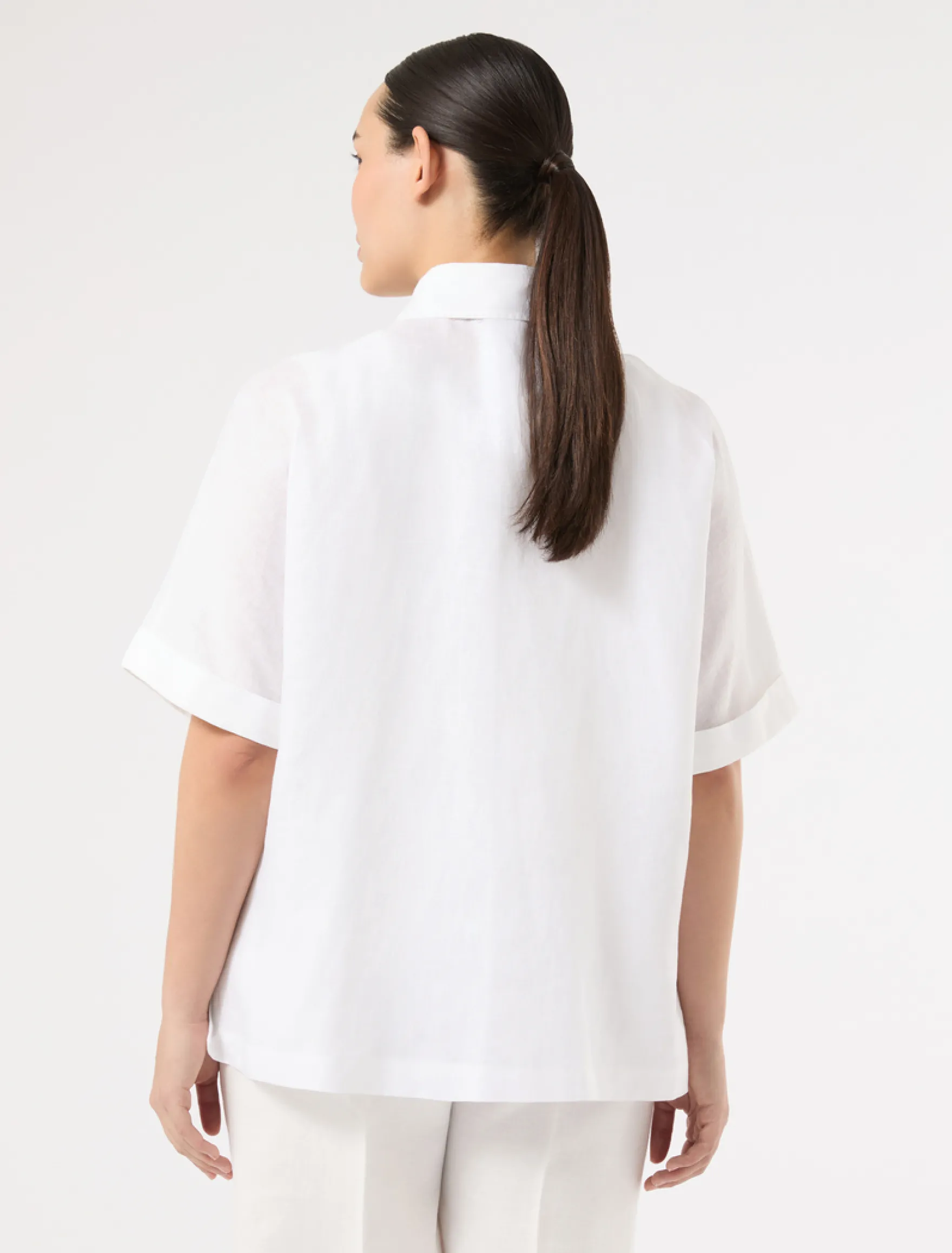 Camicia in tela di lino - BIANCO OTTICO