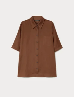 Camicia in tela di lino - CACAO