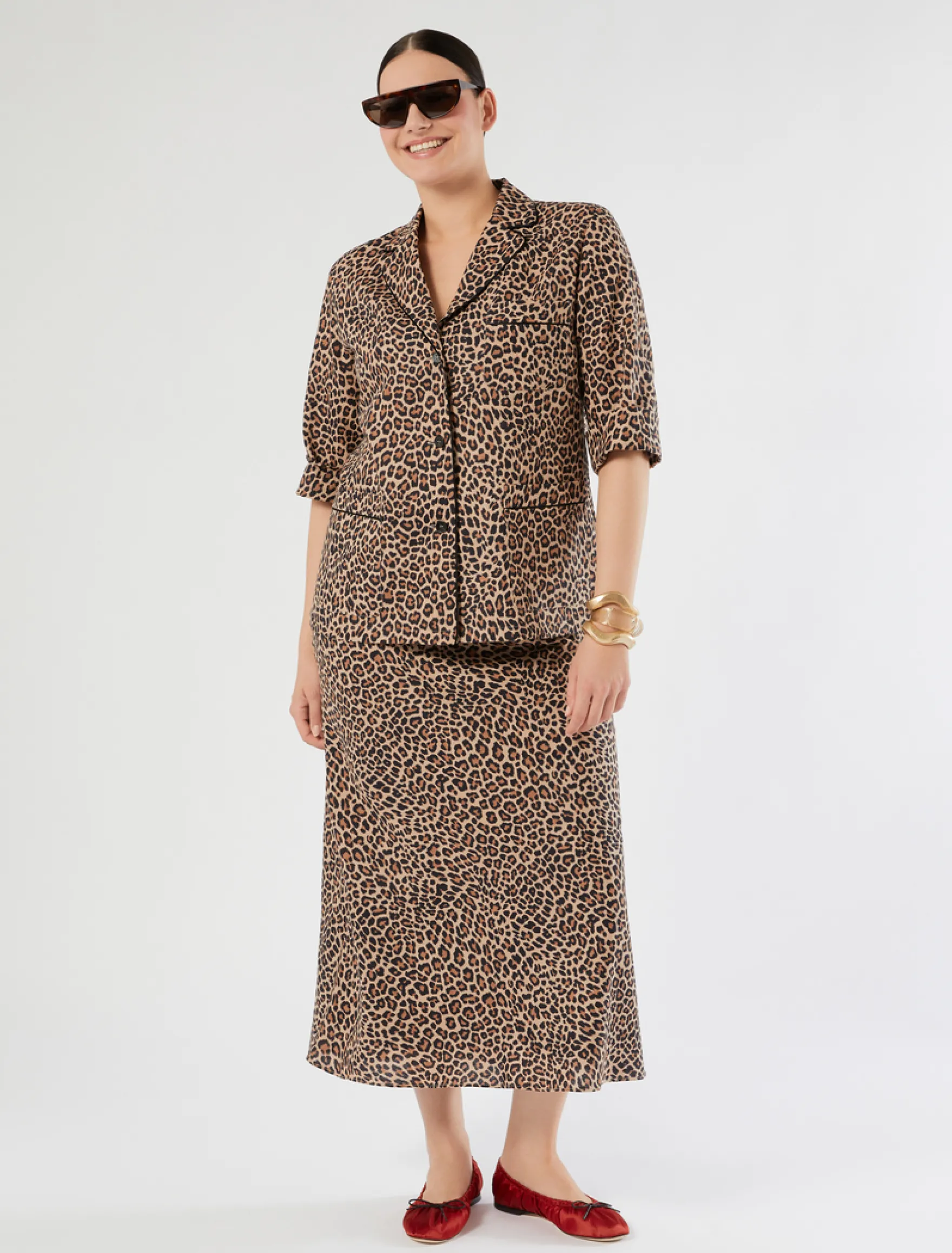 Camicia in tela di lino e cotone - BEIGE SFUMATO