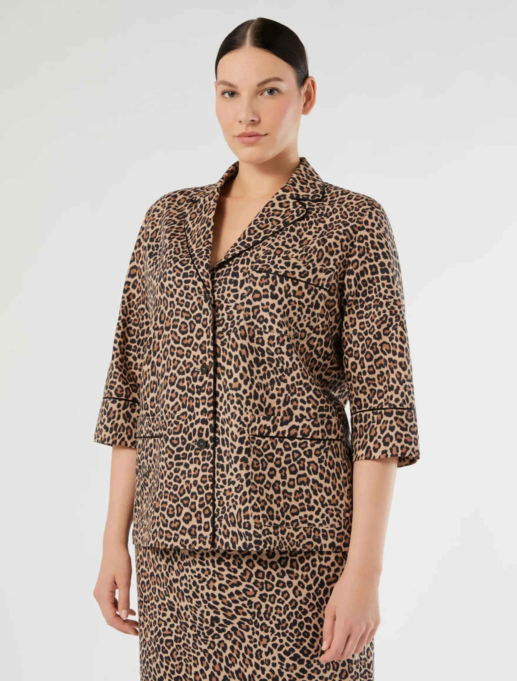 Camicia in tela di lino e cotone - BEIGE SFUMATO