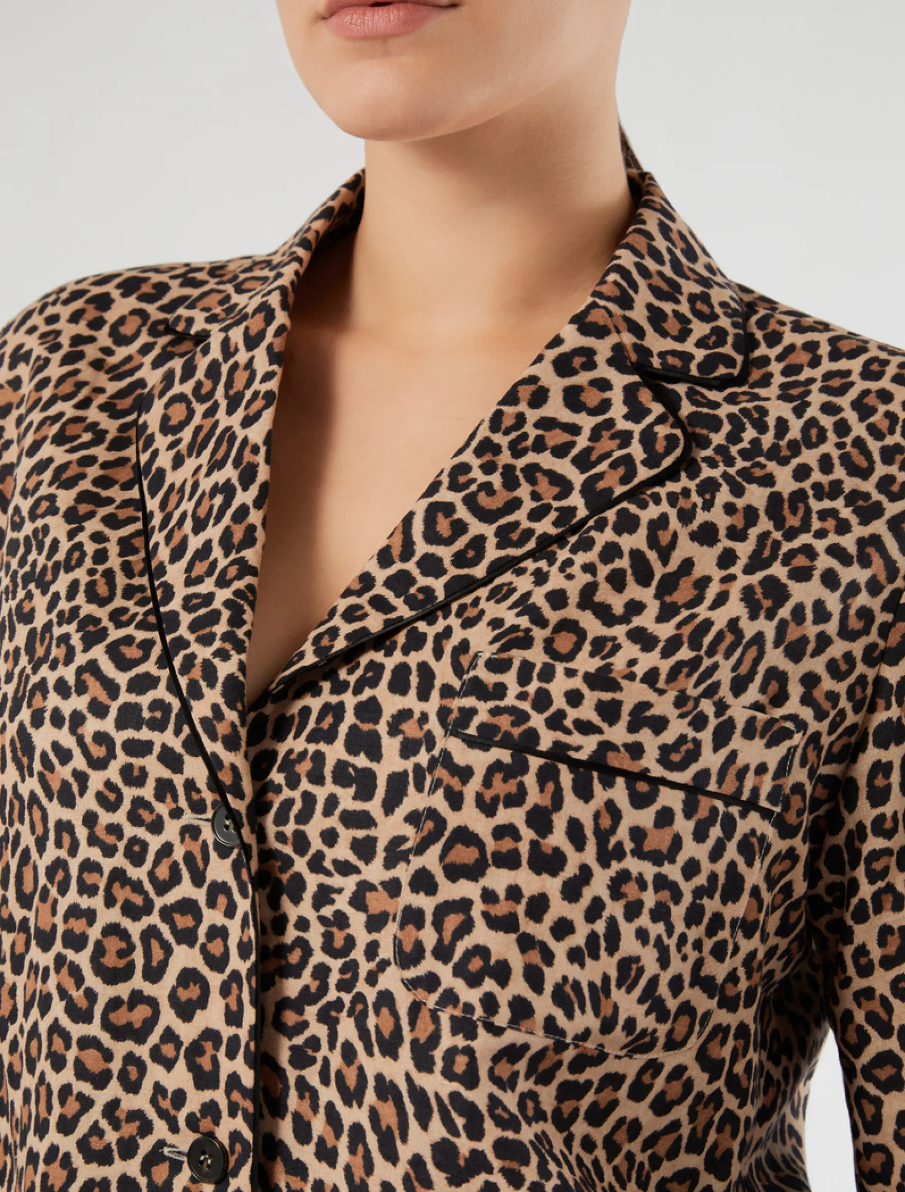 Camicia in tela di lino e cotone - BEIGE SFUMATO